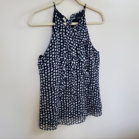 Ann Taylor Sleeveless Dark Navy Blouse. Size 2 - Picture 8 of 11